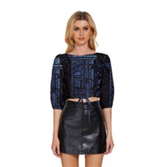 Doctor Who Tardis Mid Sleeve Drawstring Hem Top by Cendanart