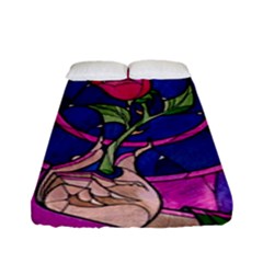 Enchanted Rose Stained Glass Fitted Sheet (full/ Double Size) by Cendanart