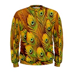 Peacock Feathers Green Yellow Men s Sweatshirt by Bedest