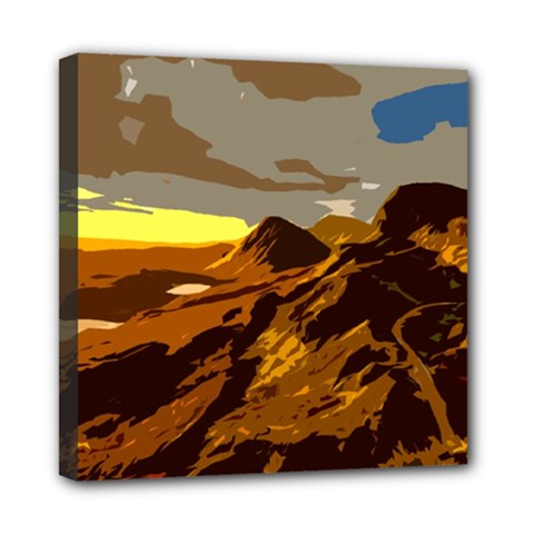 Scotland Monti Mountains Mountain Mini Canvas 8  X 8  (stretched) by Cendanart