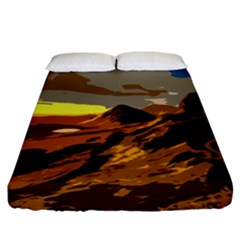 Scotland Monti Mountains Mountain Fitted Sheet (california King Size) by Cendanart