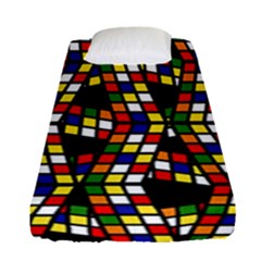 Graphic Pattern Rubiks Cube Fitted Sheet (single Size) by Cendanart