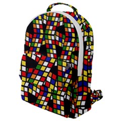 Graphic Pattern Rubiks Cube Flap Pocket Backpack (small) by Cendanart