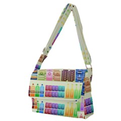 Supermarket Shelf Products Snacks Full Print Messenger Bag (m) by Cendanart
