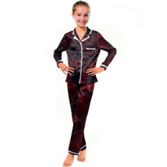 Mosaic Glass Glass Mosaic Colorful Kids  Satin Long Sleeve Pajamas Set by Cendanart