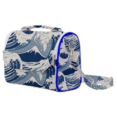 Japanese Wave Pattern Satchel Shoulder Bag by Cendanart