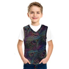 Peacock Feather Paradise Kids  Basketball Tank Top by Cendanart