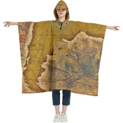 Vintage Map Of The World Continent Women s Hooded Rain Ponchos by Proyonanggan