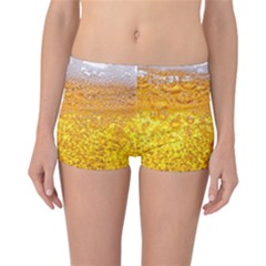 Liquid Bubble Drink Beer With Foam Texture Reversible Boyleg Bikini Bottoms by Cemarart