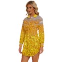 Liquid Bubble Drink Beer With Foam Texture Womens Long Sleeve Shirt Dress View2