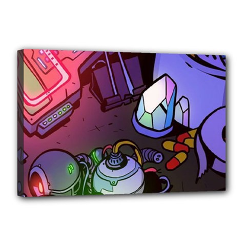 Graffiti Corazones Kingdom Saga Super Canvas 18  X 12  (stretched) by Cemarart