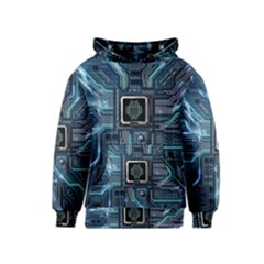 Circuit Board Motherboard Kids  Pullover Hoodie by Cemarart