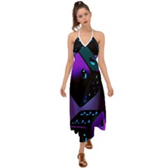 3d Love Ludo Game Halter Tie Back Dress  by Cemarart