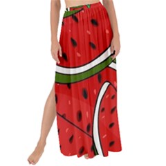 Summer Watermelon Fruit Maxi Chiffon Tie-up Sarong by Cemarart