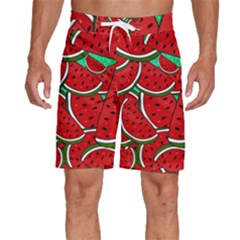 Summer Watermelon Fruit Men s Beach Shorts by Cemarart