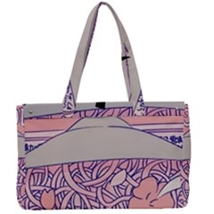 Ramen Kawaii Aesthetic Pink Canvas Work Bag by Cemarart