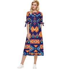 L5k62knmb81t3p2hgkotae5os5 Bow Sleeve Chiffon Midi Dress by saad11