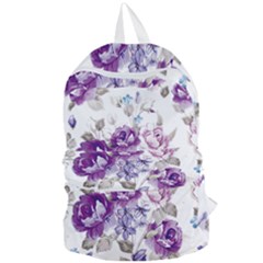 Flower-floral-design-paper-pattern-purple-watercolor-flowers-vector-material-90d2d381fc90ea7e9bf8355 Foldable Lightweight Backpack by saad11