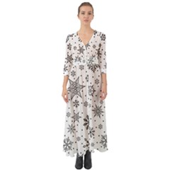 Snowflake-icon-vector-christmas-seamless-background-531ed32d02319f9f1bce1dc6587194eb Button Up Boho Maxi Dress by saad11