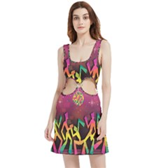 Dancing Colorful Disco Velour Cutout Dress by Bajindul