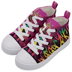 Dancing Colorful Disco Kids  Mid-top Canvas Sneakers by Bajindul