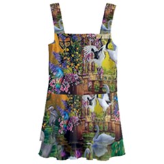 Garden Of Paradise Butterfly Swan Bird Painting Gazebo, Peacock Flower Kids  Layered Skirt Swimsuit by Ndabl3x