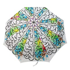 Brain Mind Psychology Idea Drawing Short Overalls Folding Umbrellas by Azkajaya