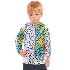 Brain Mind Psychology Idea Drawing Short Overalls Kids  Hooded Pullover by Azkajaya