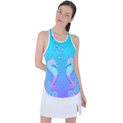 Seahorse Racer Back Mesh Tank Top by Cemarart