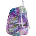 Fuchsia on turquoise flow Foldable Lightweight Backpack View4