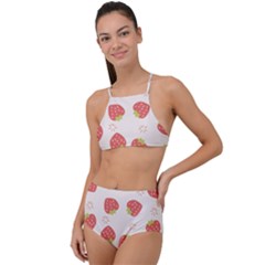 Strawberries Pattern Design Halter Tankini Set by Grandong
