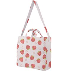 Strawberries Pattern Design Square Shoulder Tote Bag by Grandong