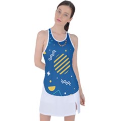 Flat Design Geometric Shapes Background Racer Back Mesh Tank Top by Grandong