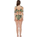 Camouflage Pattern Background Ruffle Edge Tie Up Bikini Set	 View4
