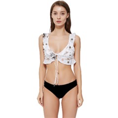 Golden-snowflake Low Cut Ruffle Edge Bikini Top by saad11