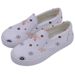 Golden-snowflake Kids  Canvas Slip Ons by saad11