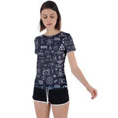 Doodle Art Chemistry Art Back Circle Cutout Sports T-shirt by Cemarart
