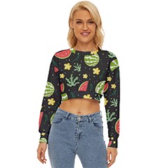 Watermelon Doodle Pattern Lightweight Long Sleeve Sweatshirt by Cemarart