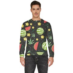 Watermelon Doodle Pattern Men s Fleece Sweatshirt by Cemarart