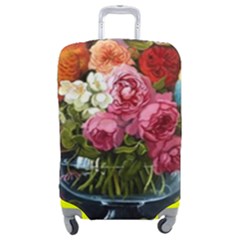 Flower And Parrot Art Flower Painting Luggage Cover (medium) by Cemarart