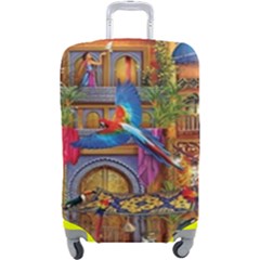 Arabian Street Art Colorful Peacock Tiger Man Parrot Horse Dancer Fantasy Luggage Cover (large) by Cemarart