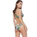 Royal Peacock Feather Art Fantasy Low Cut Ruffle Edge Bikini Set View3