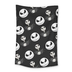 Jack Print, White, Before, Plain, Black, Simple, Christmas Small Tapestry by nateshop