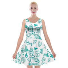 Background, Pattern, Sport Velvet Skater Dress by nateshop