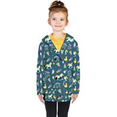 Cute Babies Toys Seamless Pattern Kids  Double Breasted Button Coat by Ndabl3x