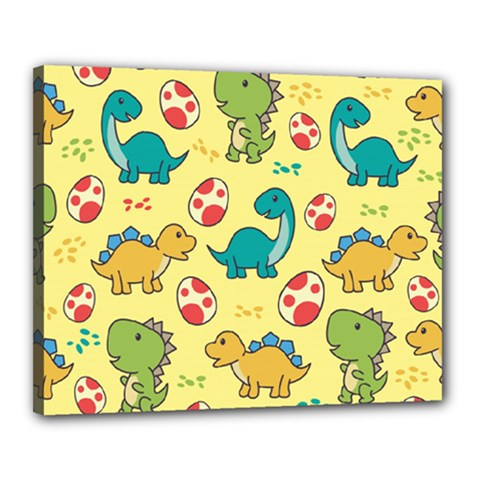 Seamless Pattern With Cute Dinosaurs Character Canvas 20  X 16  (stretched) by Ndabl3x