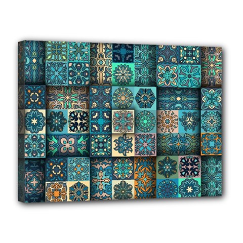 Texture Pattern Abstract Colorful Digital Art Canvas 16  X 12  (stretched) by Ndabl3x
