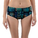 Texture Pattern Abstract Colorful Digital Art Reversible Mid-Waist Bikini Bottoms View3