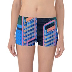 Fantasy City Architecture Building Cityscape Reversible Boyleg Bikini Bottoms by Cemarart
