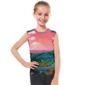 Unicorn Valley Aesthetic Clouds Landscape Mountain Nature Pop Art Surrealism Retrowave Kids  Mesh Tank Top View1